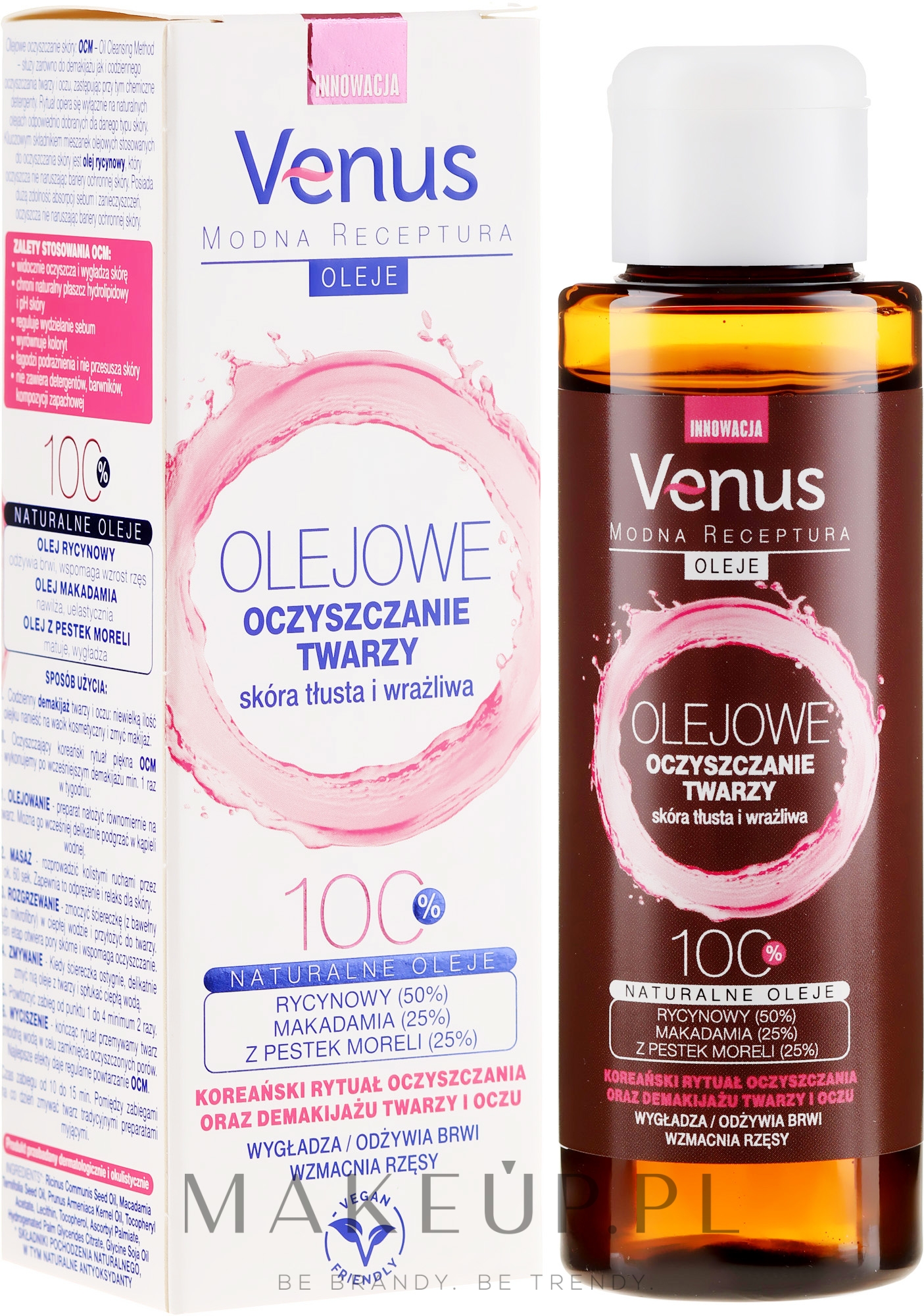 Olejowe oczyszczanie twarzy do skóry tłustej i wrażliwej - Venus Modna receptura Oleje — Zdjęcie 100 ml