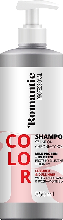Szampon do włosów farbowanych z proteinami mlecznymi i ochroną UV - Romantic Professional Color Shampoo — Zdjęcie N1
