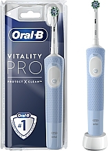 Elektryczna szczoteczka do zębów, niebieska - Oral-B Vitality Pro Protect X Clean Blue Toothbrush  — Zdjęcie N1