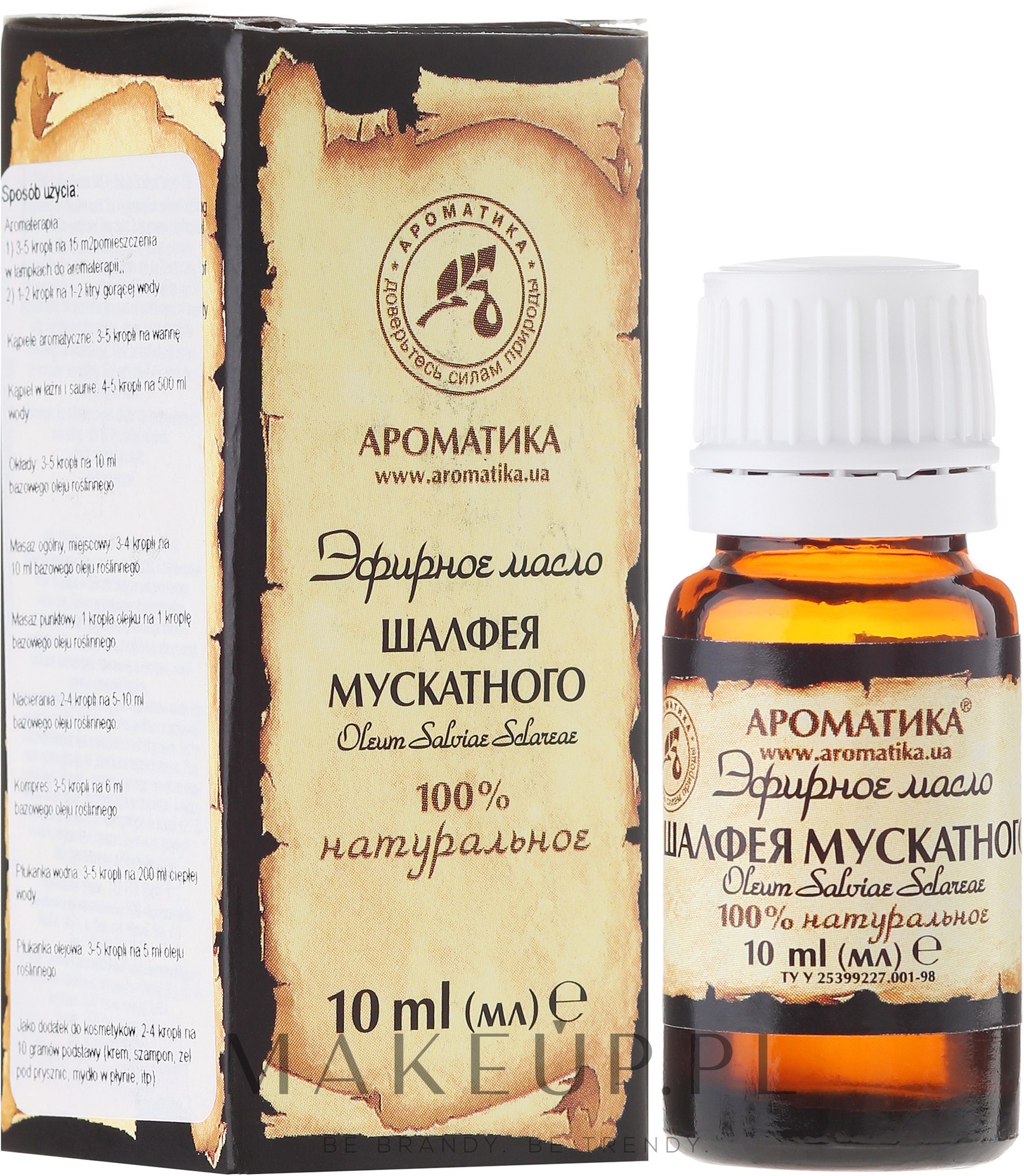 100% naturalny olejek z szałwi muszkatołowej - Aromatika — Zdjęcie 10 ml
