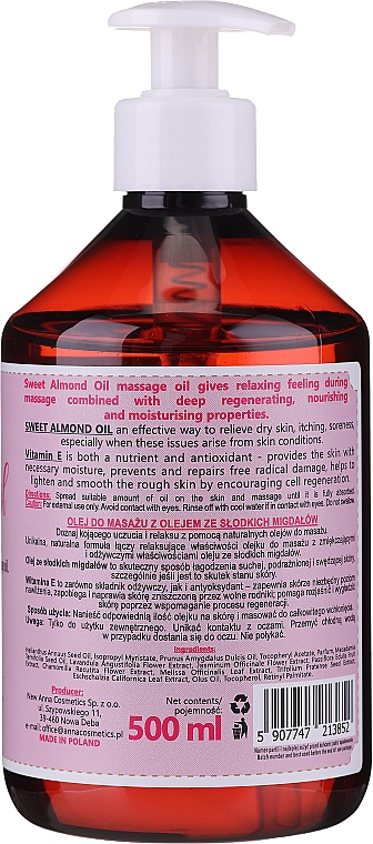 Olejek do masażu z olejem ze słodkich migdałów - Eco U — Zdjęcie N4