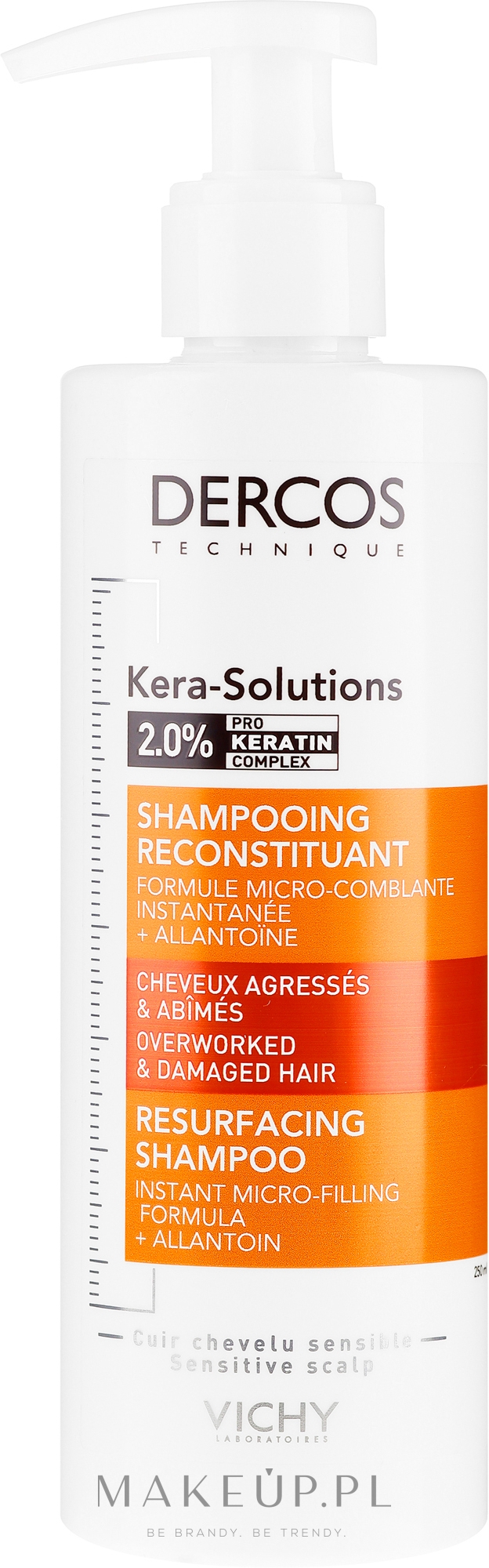 Szampon rekonstruujący strukturę suchych i zniszczonych włosów - Vichy Dercos Kera-Solutions Shampooing Reconstituant — Zdjęcie 250 ml