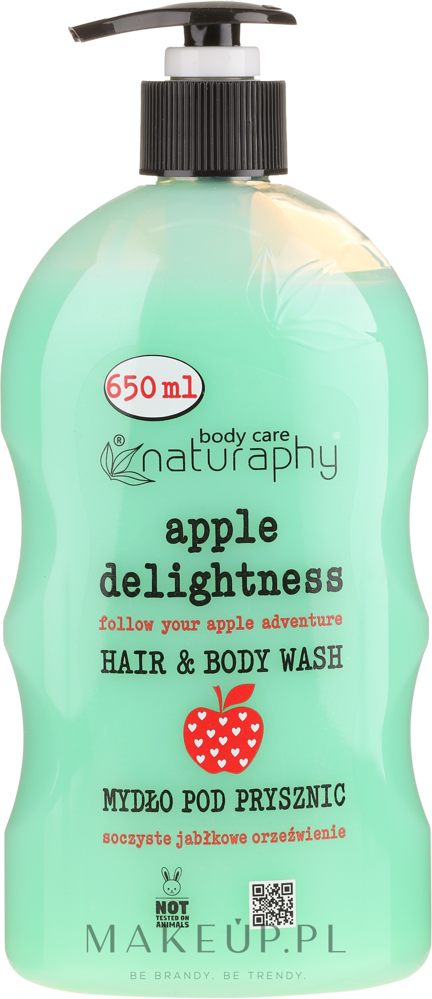 Jabłkowe mydło pod prysznic do włosów i ciała z aloesem - Naturaphy — Zdjęcie 650 ml