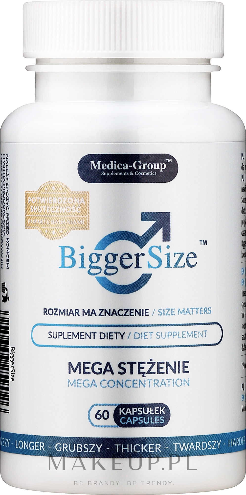 Suplement diety na powiększenie i pogrubienie penisa - Medica-Group Bigger Size Diet Supplement — Zdjęcie 60 szt.