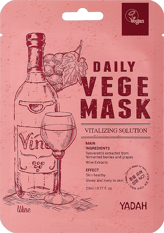 Maska w płachcie do twarzy z ekstraktem z wina - Yadah Daily Vegi Wine Mask — Zdjęcie N4