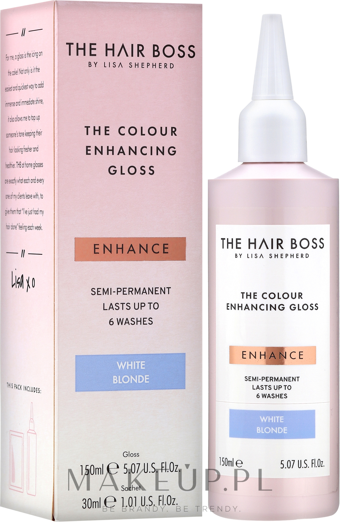 Rozświetlacz podkreślający chłodny odcień blondu - The Hair Boss Colour Enhancing Gloss White Blond — Zdjęcie 150 ml