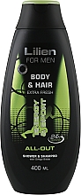 Kup Żel pod prysznic i szampon do włosów dla mężczyzn - Lilien For Men Body & Hair All-Out Shower & Shampoo