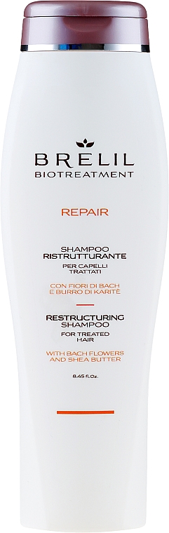Regenerujący szampon do włosów zmęczonych - Brelil Bio Treatment Repair Restructuring Shampoo For Treated Hair — Zdjęcie N1