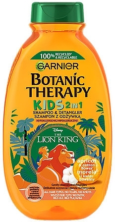 Szampon z odżywką dla dzieci 2 w 1 - Garnier Botanic Therapy Kids lion King Shampoo & Detangler