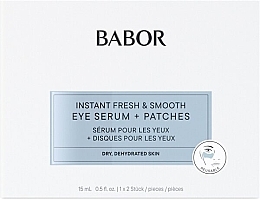 Zestaw - Babor Instant Fresh & Smooth Eye Serum + Patches — Zdjęcie N1