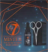 Kup Zestaw - W7 This Beard is Taken Gift Set (bread/oil/30ml + scissors/1pcs + beard/comb/1pcs)