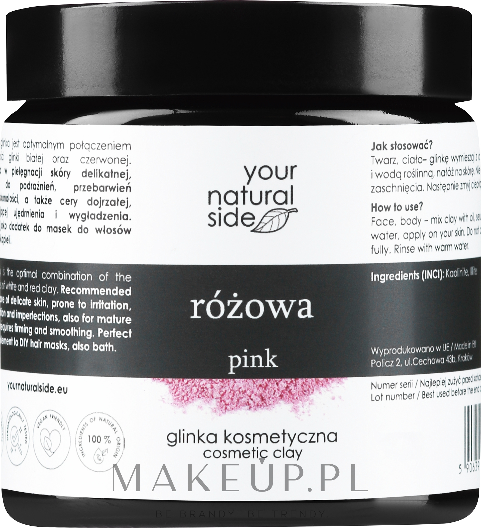 100% naturalna glinka różowa - Your Natural Side Natural Clays Glinka  — Zdjęcie 100 g