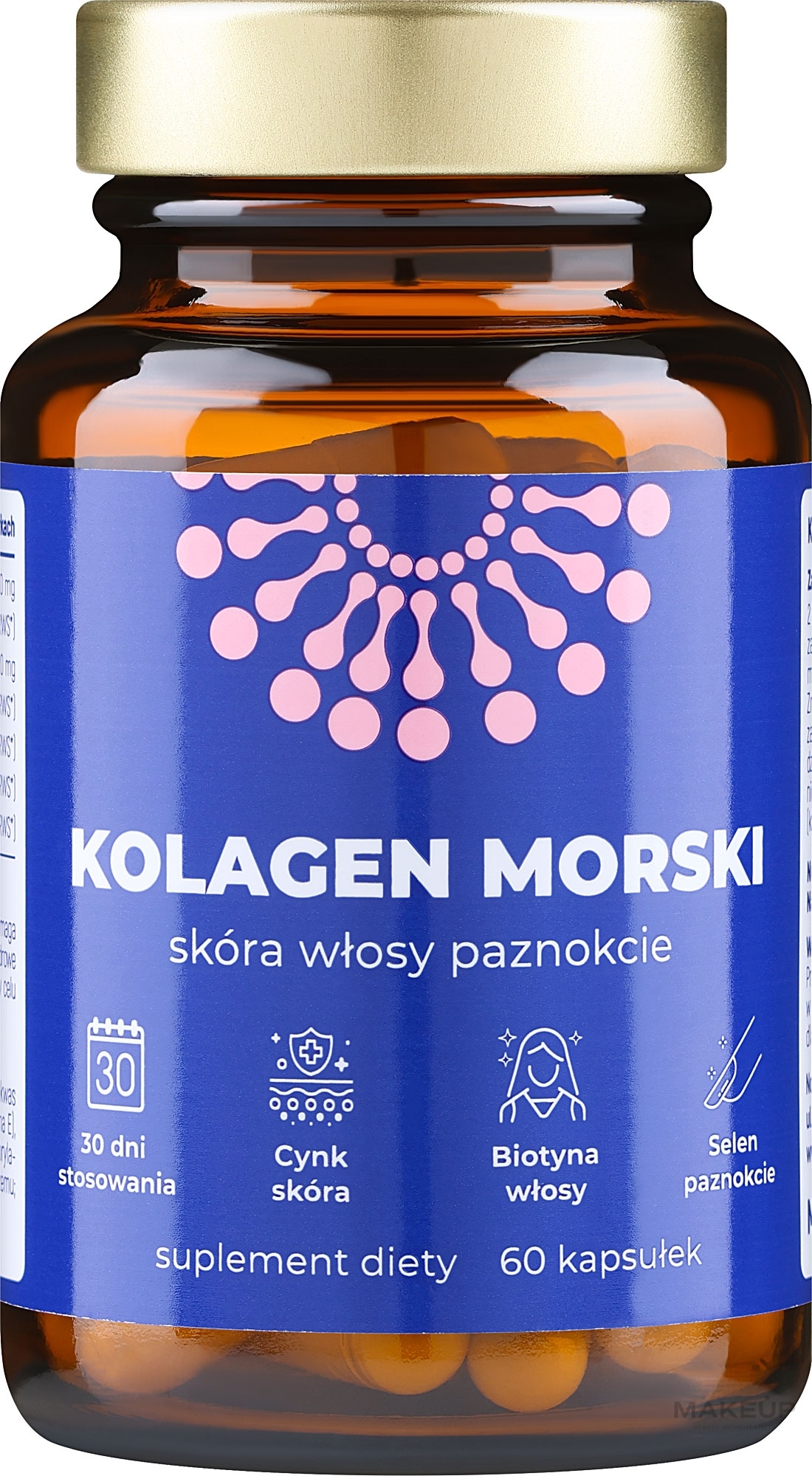 Kolagen morski na skórę, włosy i paznokcie - Noble Health Marine Collagen Suplement Diety — Zdjęcie 60 szt.