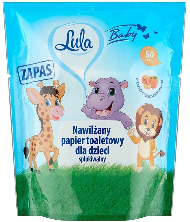 Nawilżany papier toaletowy dla dzieci Brzoskwinia - Lula Baby Wet — Zdjęcie N1