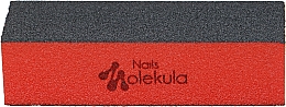 Blok polerski do paznokci, M-28, 3 strony, czarny + pomarańczowy - Nails Molekula — Zdjęcie N1