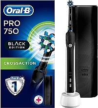 Elektryczna szczoteczka do zębów, czarna - Oral-B Pro 750 Cross Action Black Edition — Zdjęcie N3