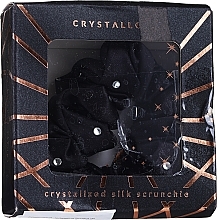 PRZECENA! Jedwabna gumka do włosów z kryształkami, czarny - Crystallove Crystalized Silk Scrunchie Black * — Zdjęcie N1