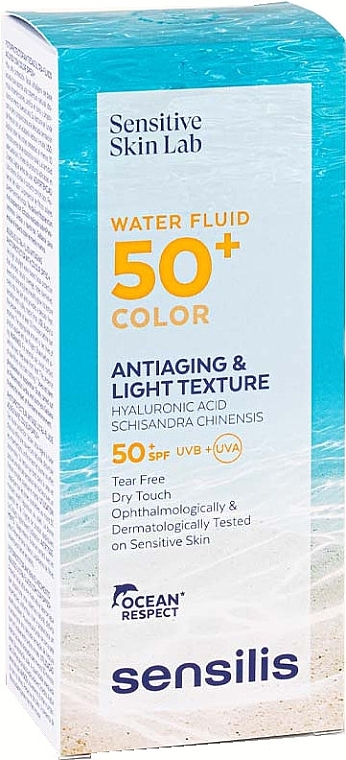 Fluid do twarzy z filtrem przeciwsłonecznym - Sensilis Antiaging & Light Water Fluid 50+ Color — Zdjęcie N2