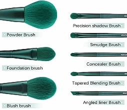 Zestaw pędzli do makijażu, 8 szt. - Eigshow Beauty Jade Green Brush Kit With Bag — Zdjęcie N4