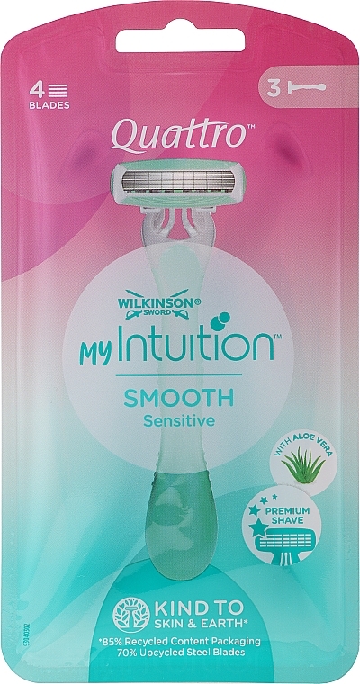 Jednorazowe maszynki do golenia dla kobiet - Wilkinson Sword Quattro Sensitive Women's Razor 3 Pack — Zdjęcie N1