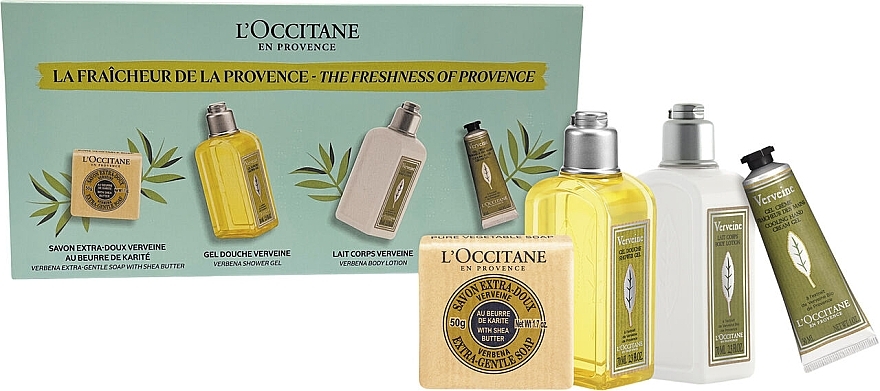 Zestaw - L'Occitane Freshness Of Provence Gift Set (h/cr/30ml + b/milk/70ml + sh/gel/70ml + soap/50ml) — Zdjęcie N1