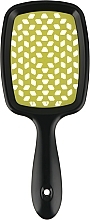 Szczotka do włosów, czarna z zielonymi zębami - Kodi Professional Soft Touch Hairbrush — Zdjęcie N2