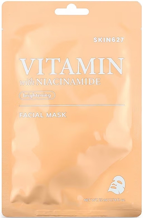 Rozjaśniająca maska na twarz z witaminami i niacynamidem - Skin627 Vitamin with Niacinamide Brightening Facial Mask — Zdjęcie N1