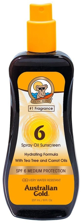 Olejek w sprayu do opalania SPF 6 - Australian Gold Tea Tree&Carrot Oils Spray — Zdjęcie N1