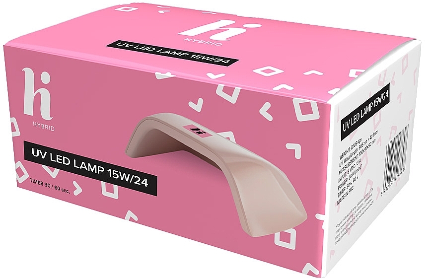 Lampa hybrydowa, różowa - Hi Hybrid UV LED Lamp 15W/24 — Zdjęcie N1