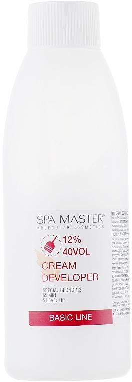 Utleniacz w kremie 12% - Spa Master Cream Developer 40 Vol — Zdjęcie N1