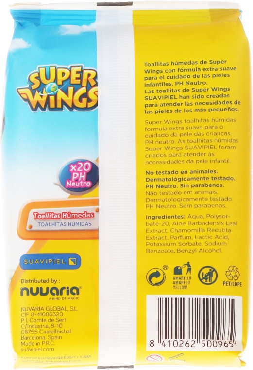 Chusteczki nawilżane dla dzieci - Suavipiel Super Wings Wipes — Zdjęcie N2