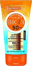 Nawilżający lekki krem do opalania twarzy - Bielenda Bikini Moisturizing Face Cream SPF50 — Zdjęcie N1