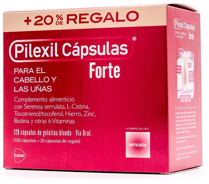 Suplement diety - Lacer Pilexil Forte Anticaida Capsulas — Zdjęcie N3