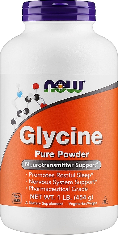 Aminokwas Glicyna w proszku - Now Foods Glycine Pure Powder — Zdjęcie N1