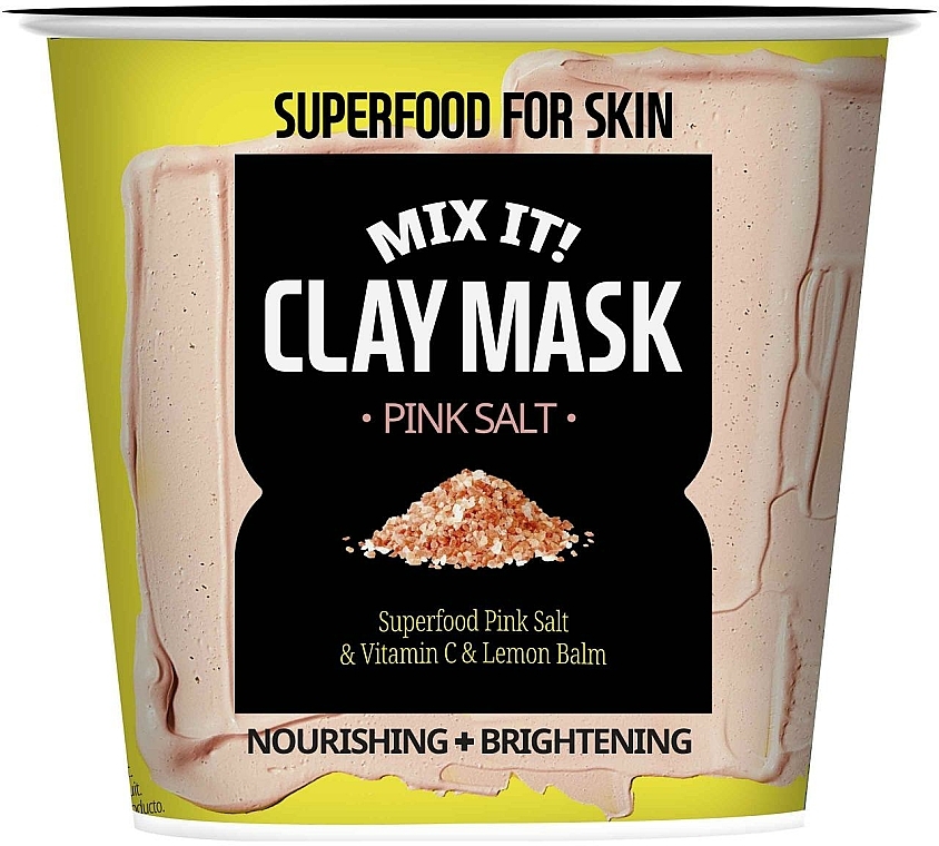 Odżywcza maska rozświetlająca do twarzy z różową solą - Superfood for Skin MIX IT! Clay Mask Pink Salt — Zdjęcie N1