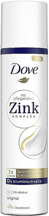Dezodorant w sprayu z cynkiem - Dove Deodorant Spray Zinc Complex 0% Aluminum — Zdjęcie N1