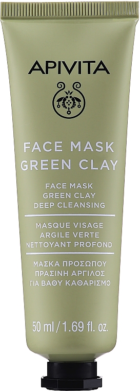 Głęboko oczyszczająca maseczka do twarzy Zielona glinka - Apivita Face Mask Green Clay — Zdjęcie N1