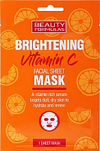 Rozjaśniająca maska ​​w płachcie do twarzy - Beauty Formulas Brightening Vitamin C Facial Sheet Mask — Zdjęcie N1