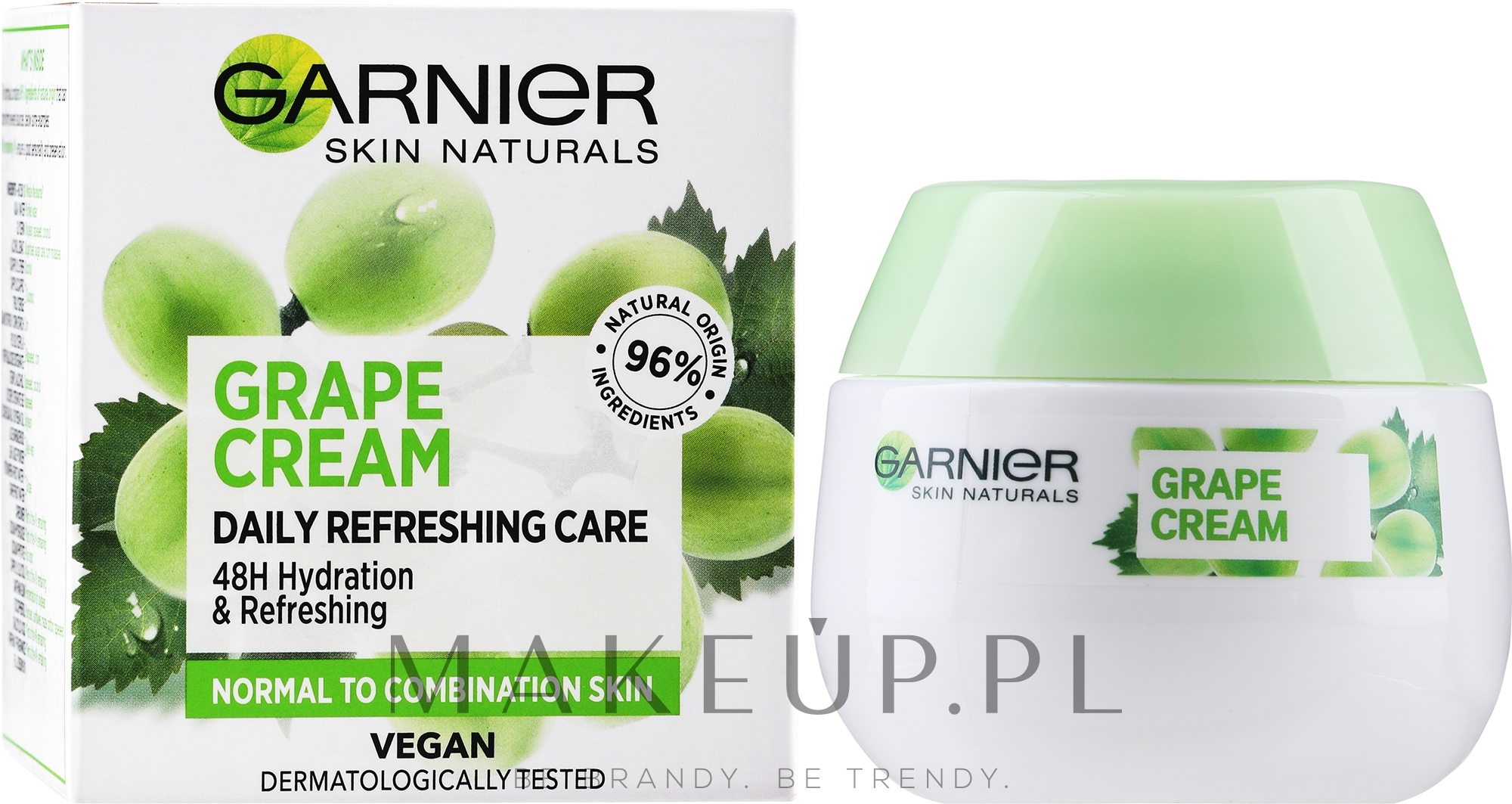 Nawilżający krem na dzień do skóry normalnej i mieszanej - Garnier Skin Naturals Botanical Cream With Grape Water — Zdjęcie 50 ml