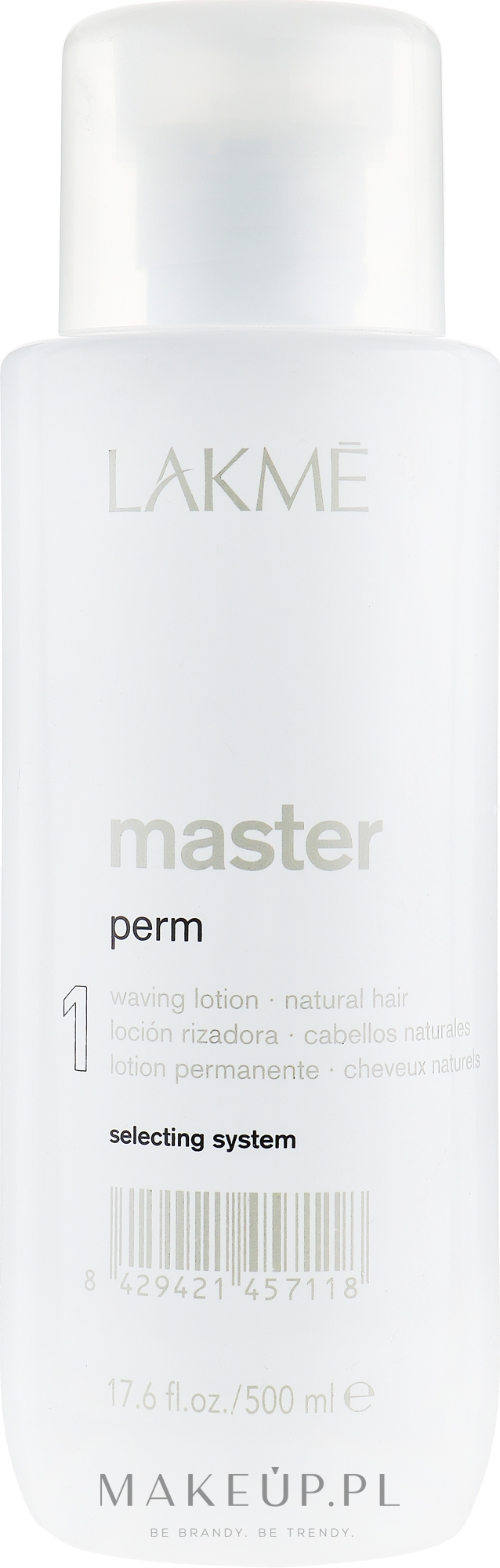 Profesjonalny płyn do trwałej ondulacji włosów naturalnych - Lakmé Master Perm 1 — Zdjęcie 500 ml