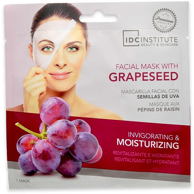 Maseczka do twarzy z pestkami winogron - IDC Institute Face Mask  — Zdjęcie N1