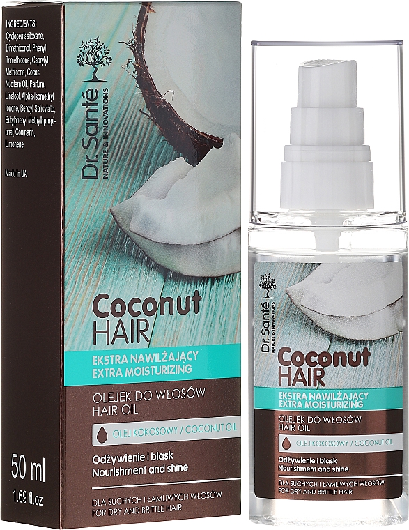 PRZECENA! Ekstranawilżający olejek do włosów - Dr Sante Coconut Hair * — Zdjęcie N1