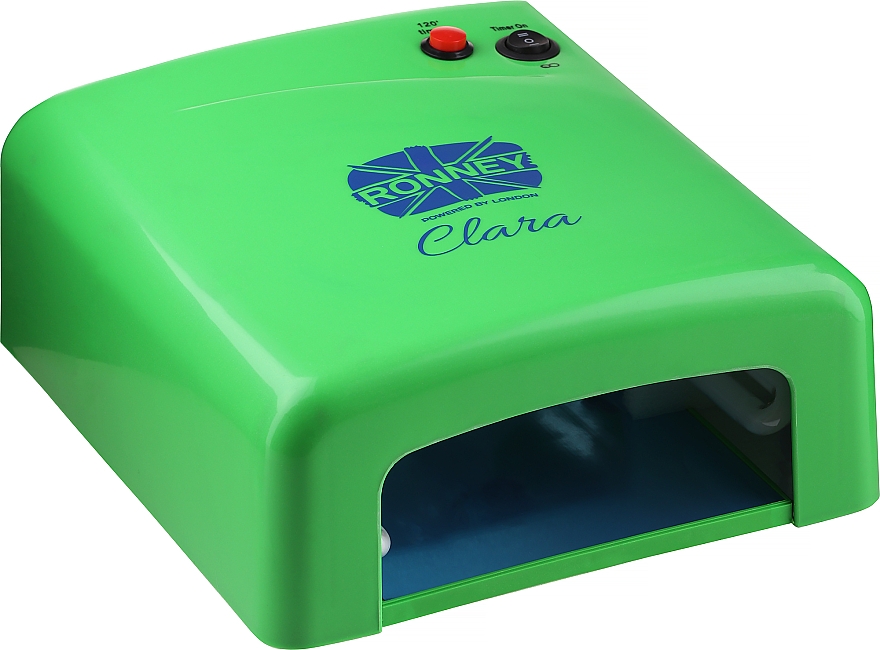 Lampa do lakierów hybrydowych Clara, zielona - Ronney Professional UV 36W (GY-UV-818) — Zdjęcie N1