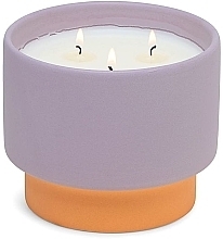 Świeca zapachowa, 3 knoty Fiolek i wanilia - Paddywax Color Block Ceramic Candle Purple Violet & Vanilla — Zdjęcie N1