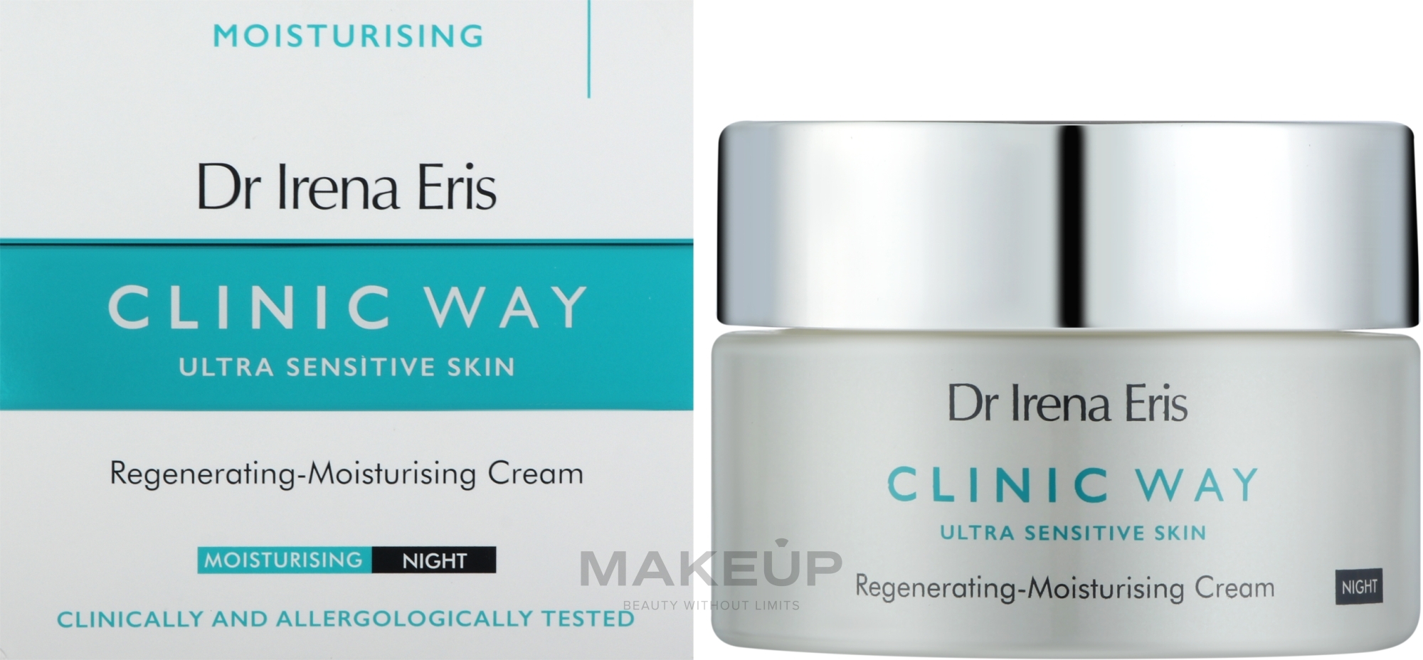 Regenerująco-nawilżający krem do twarzy na noc - Dr Irena Eris Clinic Way Ultra Sensitive Skin Regenerating-Moisturising Cream Night — Zdjęcie 50 ml