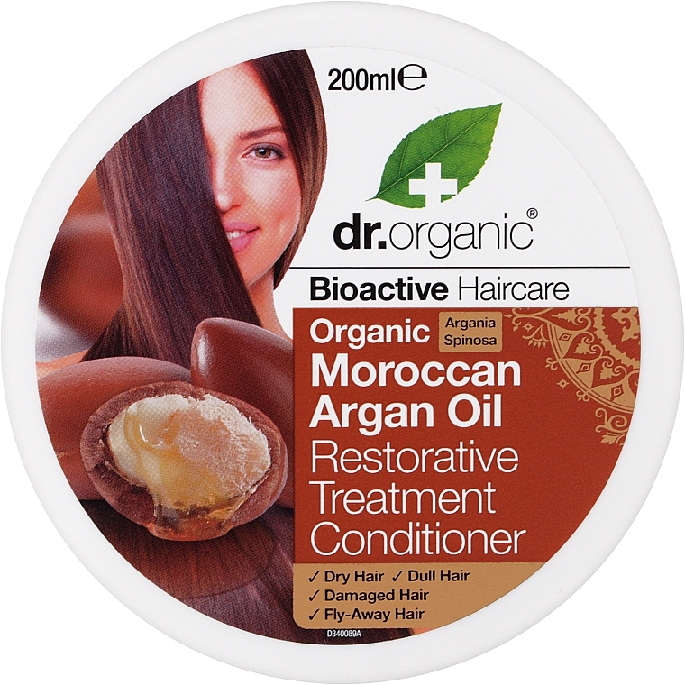 Regenerująca odżywka do włosów z olejem arganowym - Dr Organic Bioactive Haircare Moroccan Argan Oil Restorative Treatment Conditioner — Zdjęcie N1