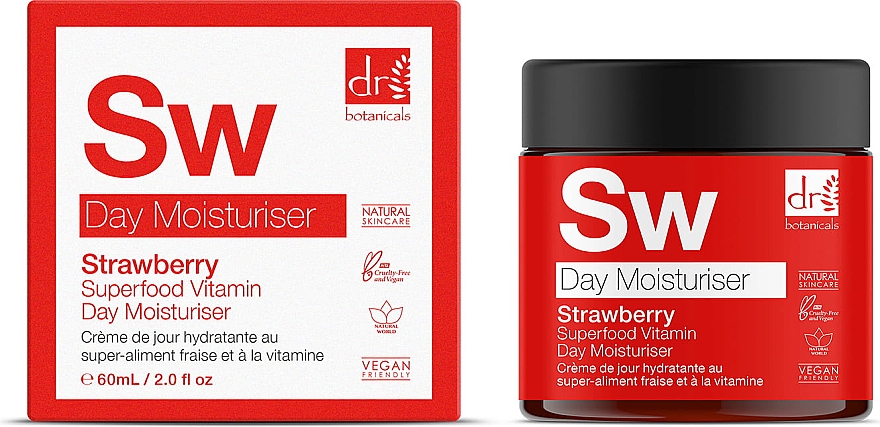 Intensywnie nawilżający krem do twarzy - Dr Botanicals Strawberry Superfood Vitamin C Day Moisturiser — Zdjęcie N1