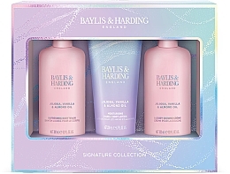 Zestaw - Baylis & Harding Jojoba, Vanilla & Almond Oil Luxury Bathing Essentials Gift Set (b/lot/200ml + b/wash/300ml + sh/cr/300ml) — Zdjęcie N1