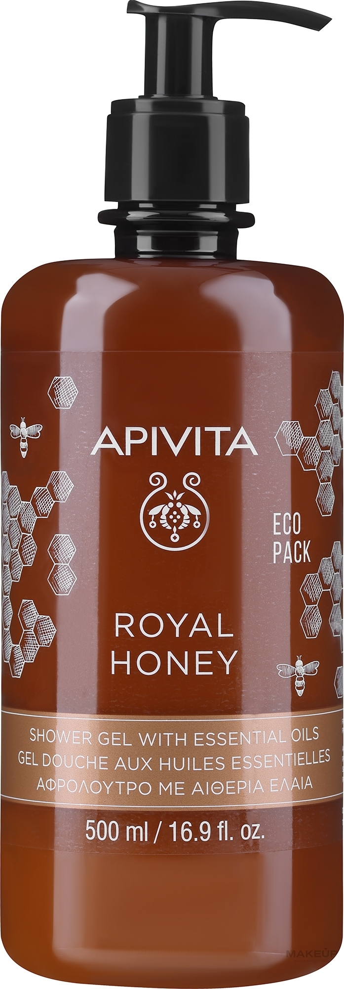 Kremowy żel pod prysznic Królewski miód - Apivita Shower Gel Royal Honey — Zdjęcie 500 ml