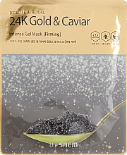 Intensywna maska żelowa ekstraktami złotego i czarnego kawioru - The Saem Beaute de Royal 24K Gold & Caviar Intense Gel Mask — Zdjęcie N1